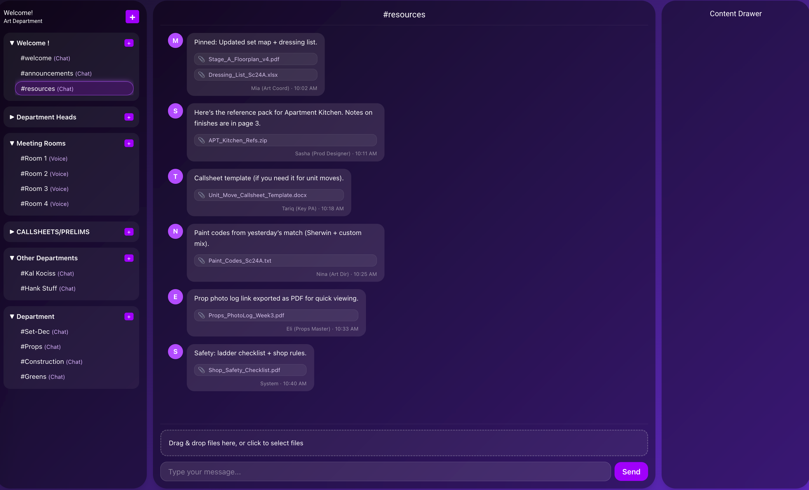 Messaging UI preview