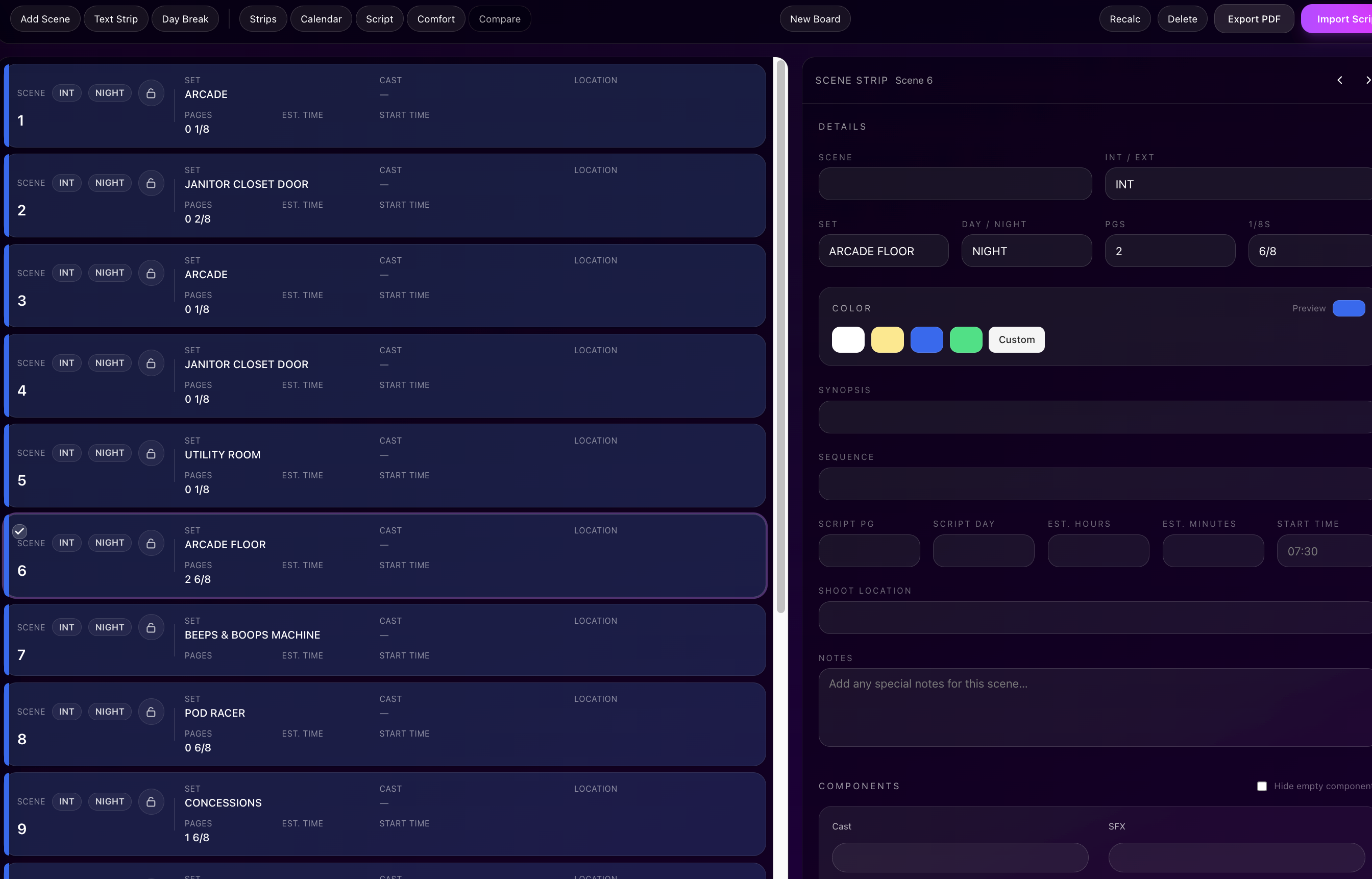 Scheduling UI preview